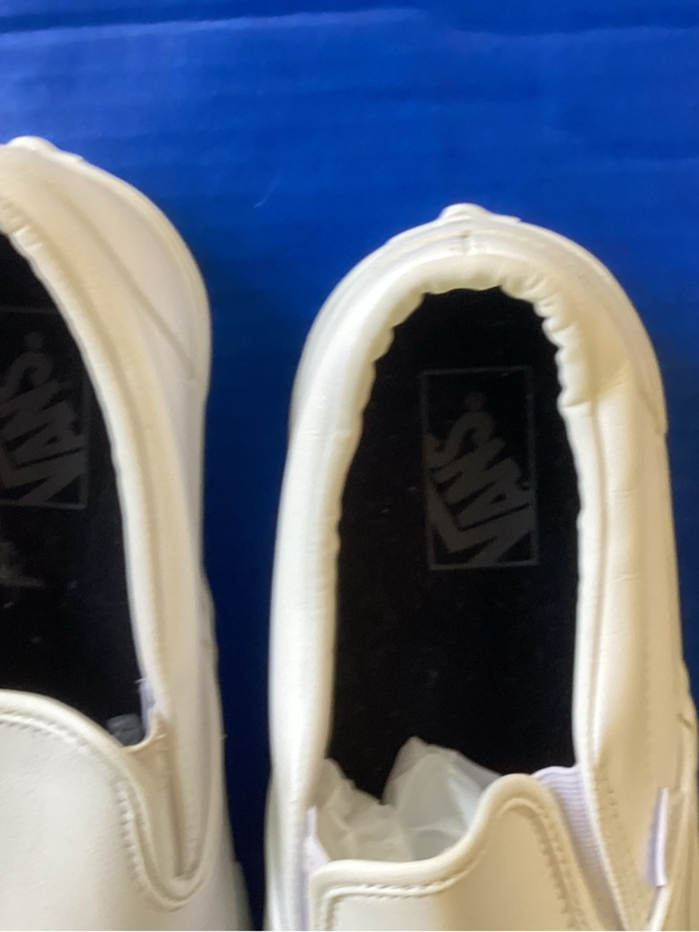 Vans Slip-On Loafers White Leather-Style, Size 10 - Picture 2 of 8